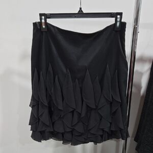 White House Black Market Black Ruffled Mini Skirt